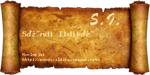Sándi Ildikó névjegykártya